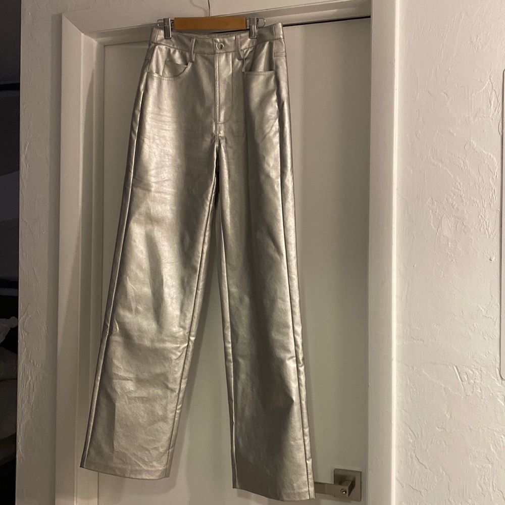 Silver wide leg pant